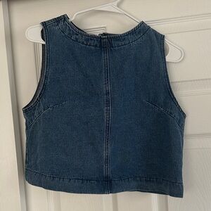 SHEIN Dark Blue Denim Sleeveless Blouse